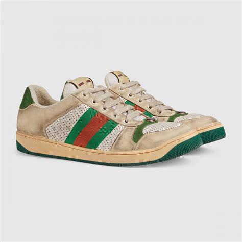 distressed gucci shoes designed with fake dirt|gucci sneakers that look dirty.